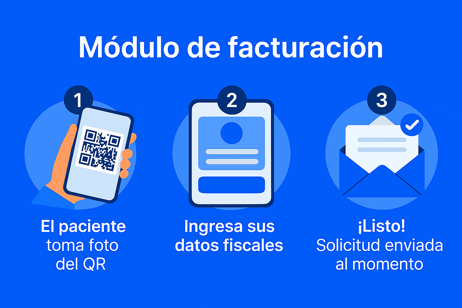 Asi de sencillo es generar la factura para tus pacientes.