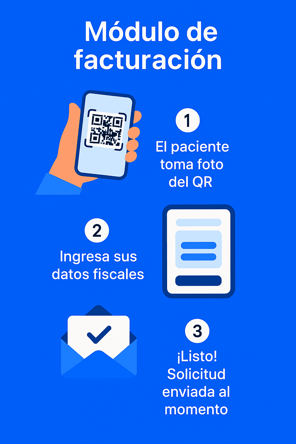 Asi de sencillo es generar la factura para tus pacientes.